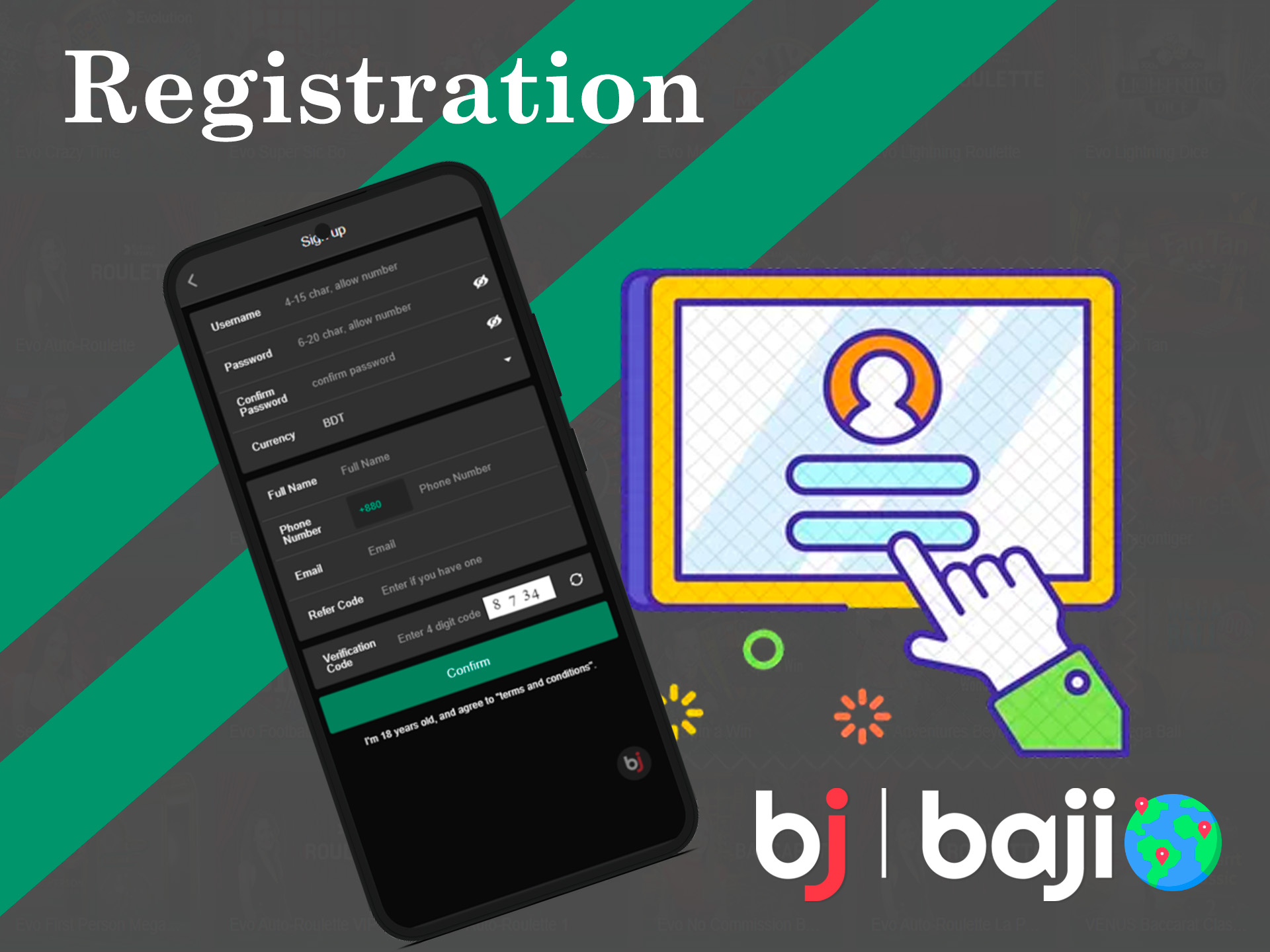 baji apk registration process in mobile devices