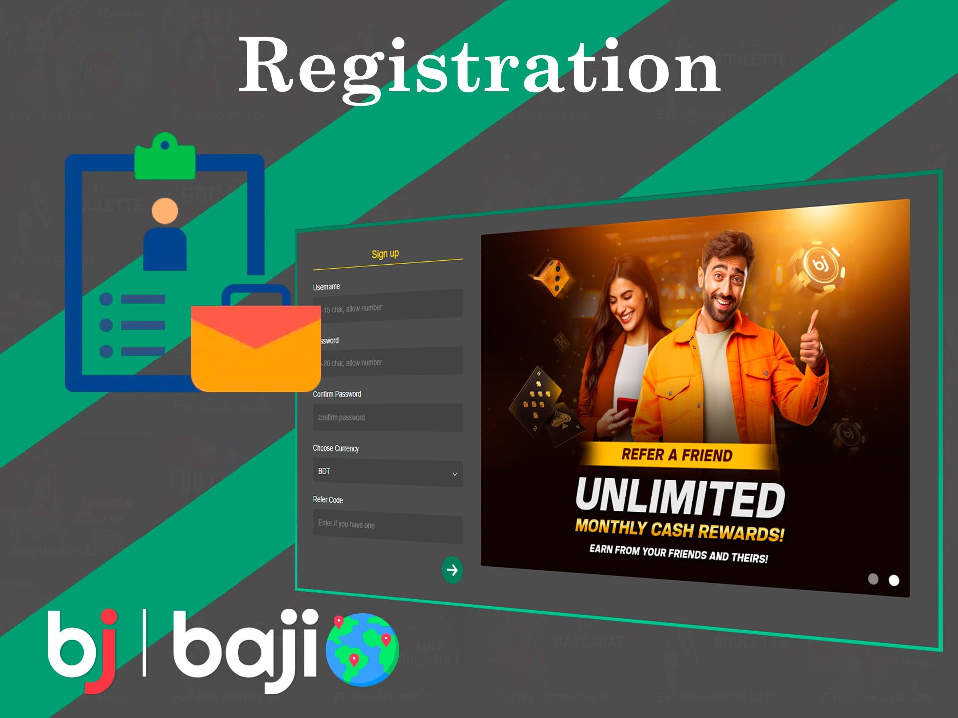 registration process in baji live website